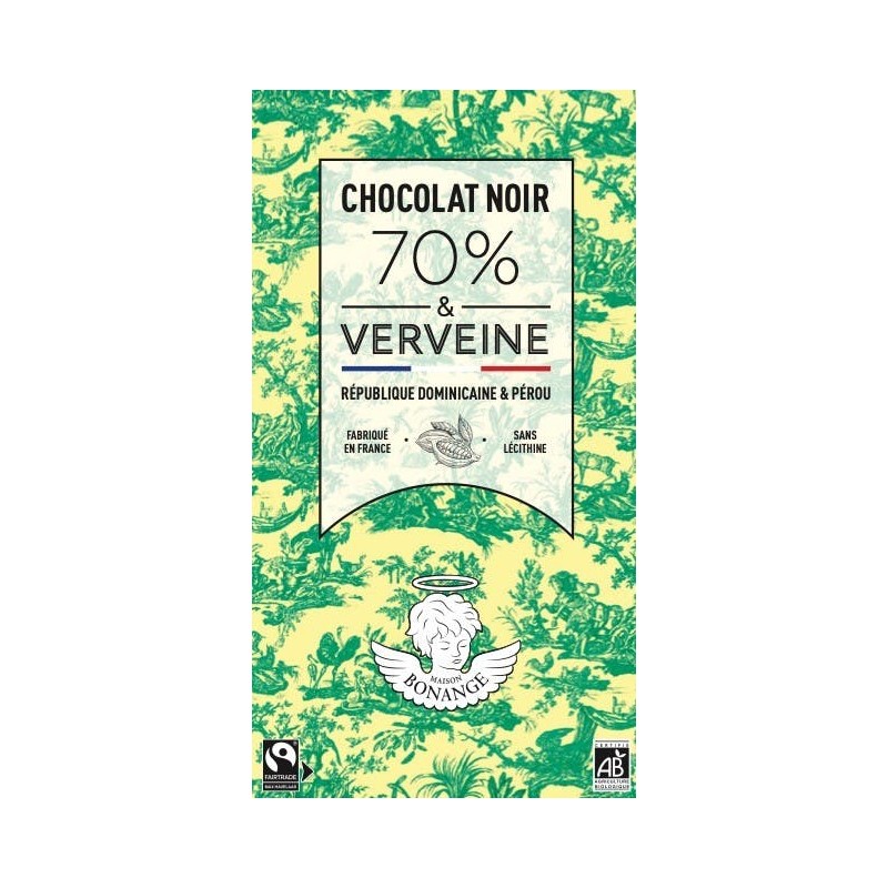 Tablette de chocolat 80g Noir Bio 70% & Mendiant de Noël - Maison Bonange